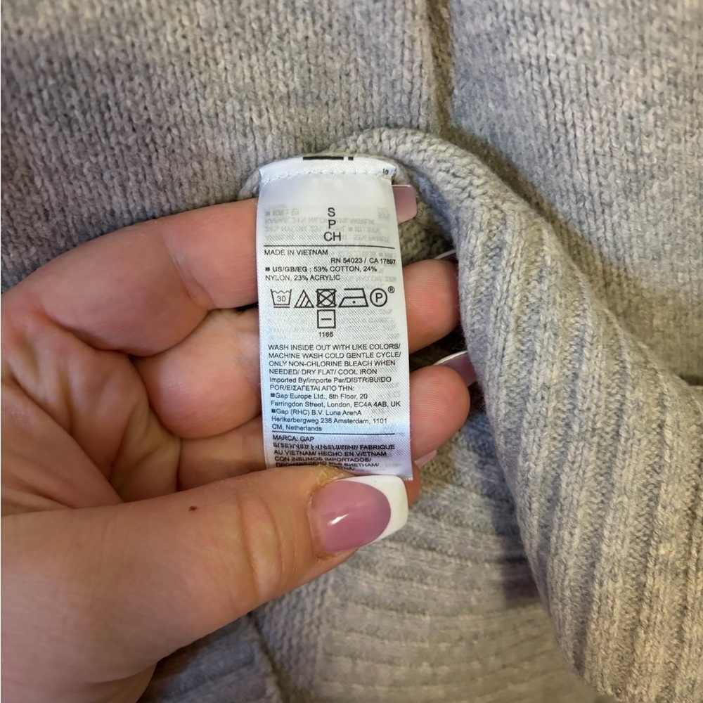 GAP Light Gray Turtleneck Sweater dress size small - Picture 4 of 8